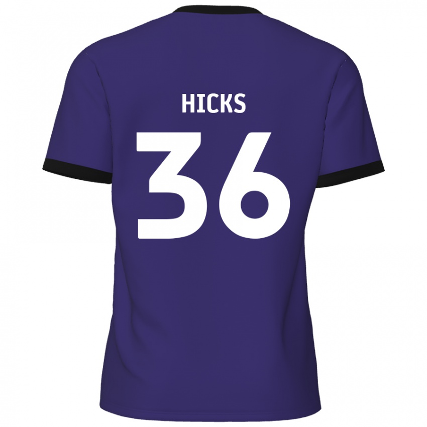 Kinder David Hicks #36 Lila Auswärtstrikot Trikot 2024/25 T-Shirt