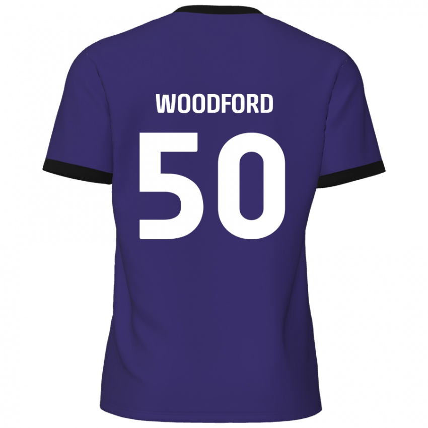 Kinder Max Woodford #50 Lila Auswärtstrikot Trikot 2024/25 T-Shirt