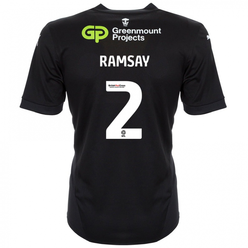 Kinder Calvin Ramsay #2 Schwarz Auswärtstrikot Trikot 2024/25 T-Shirt