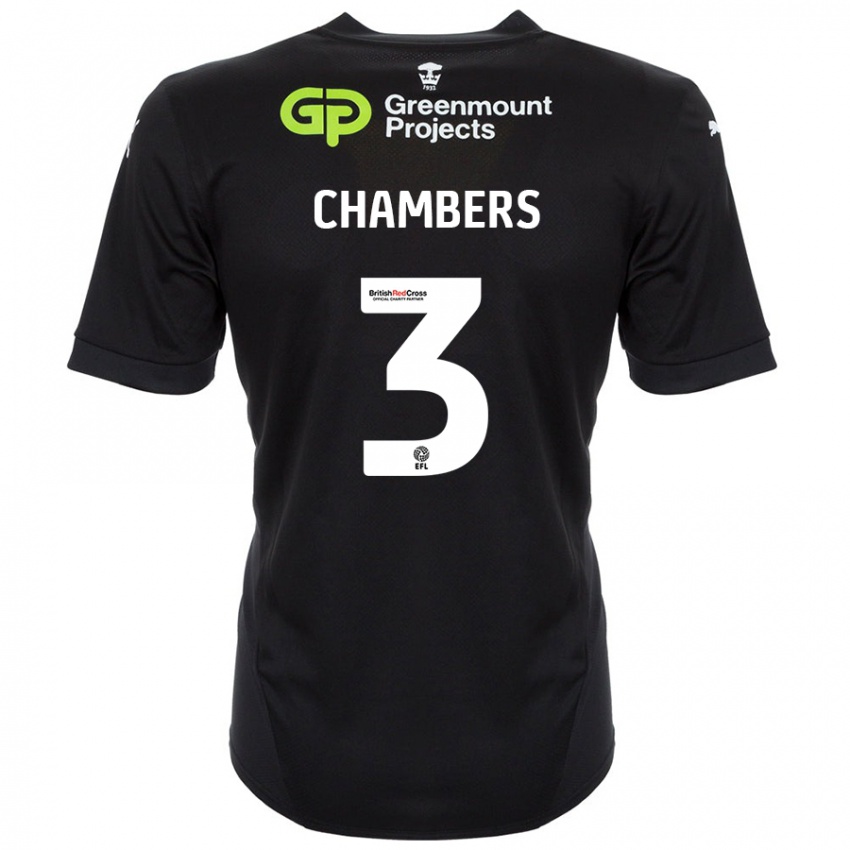 Kinder Luke Chambers #3 Schwarz Auswärtstrikot Trikot 2024/25 T-Shirt