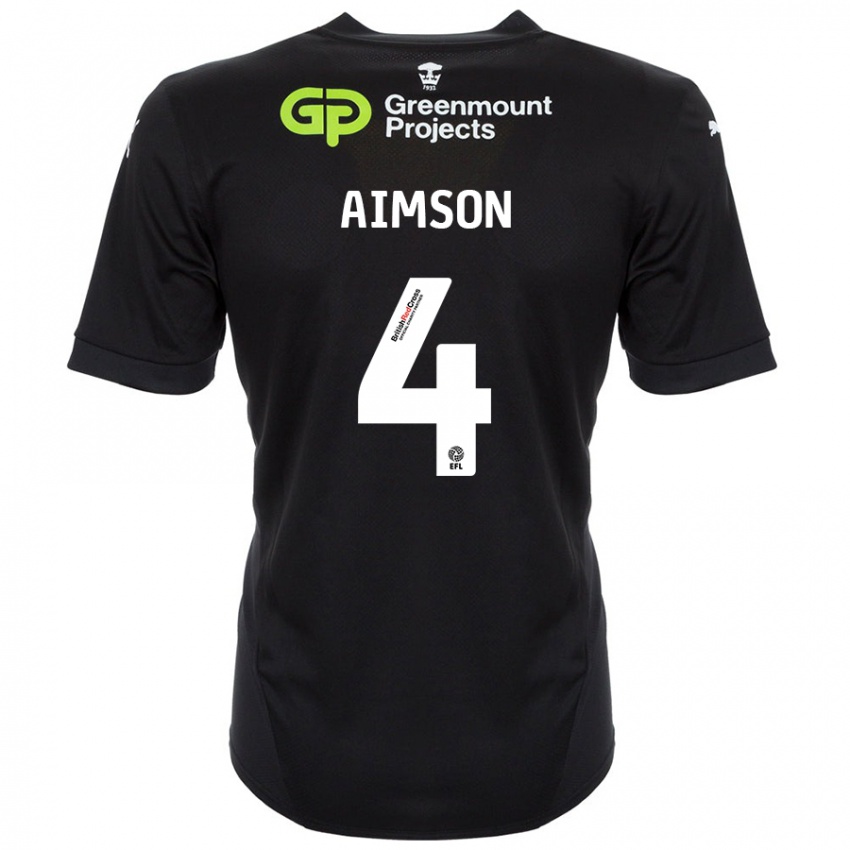 Kinder Will Aimson #4 Schwarz Auswärtstrikot Trikot 2024/25 T-Shirt