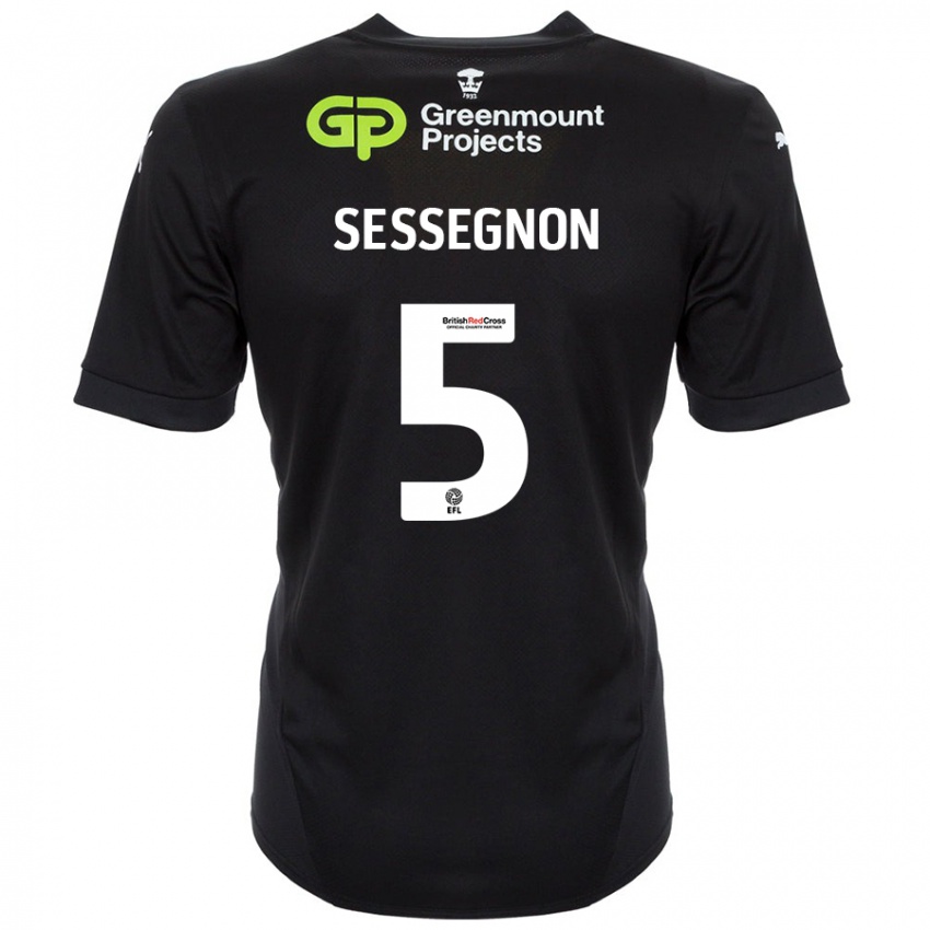 Kinder Steven Sessegnon #5 Schwarz Auswärtstrikot Trikot 2024/25 T-Shirt