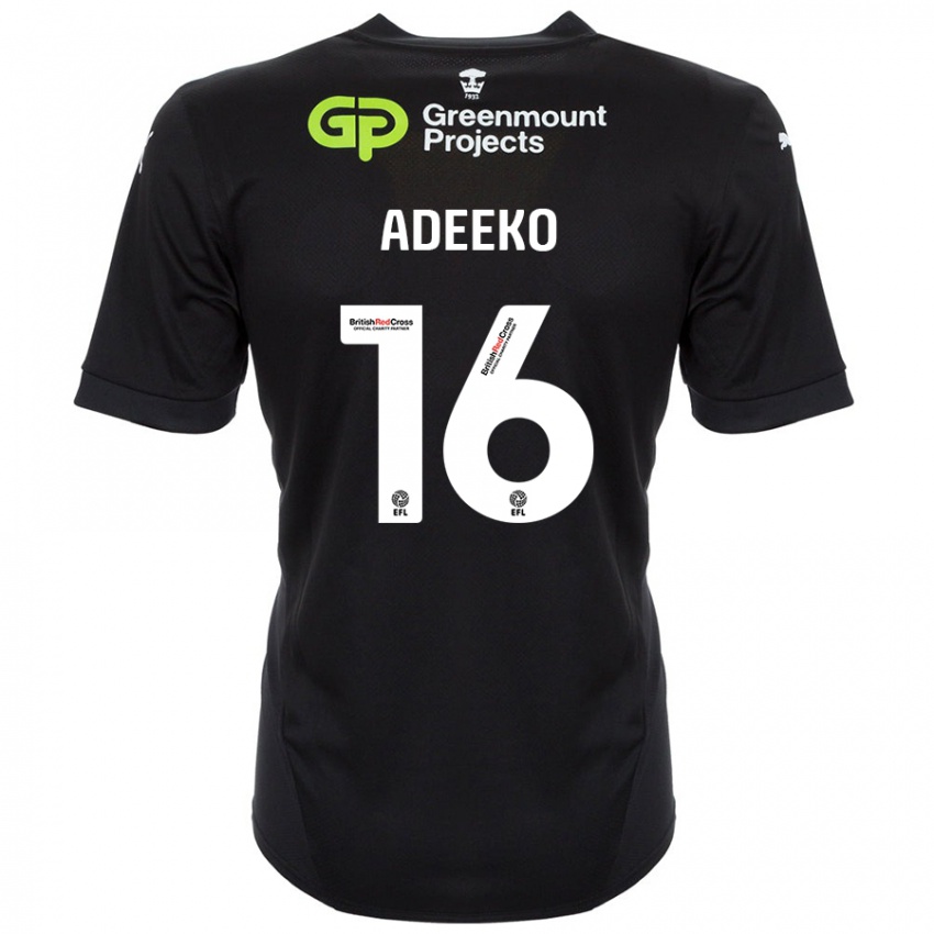 Kinder Baba Adeeko #16 Schwarz Auswärtstrikot Trikot 2024/25 T-Shirt