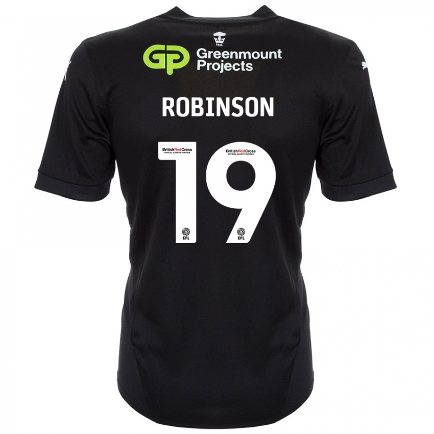 Kinder Luke Robinson #19 Schwarz Auswärtstrikot Trikot 2024/25 T-Shirt