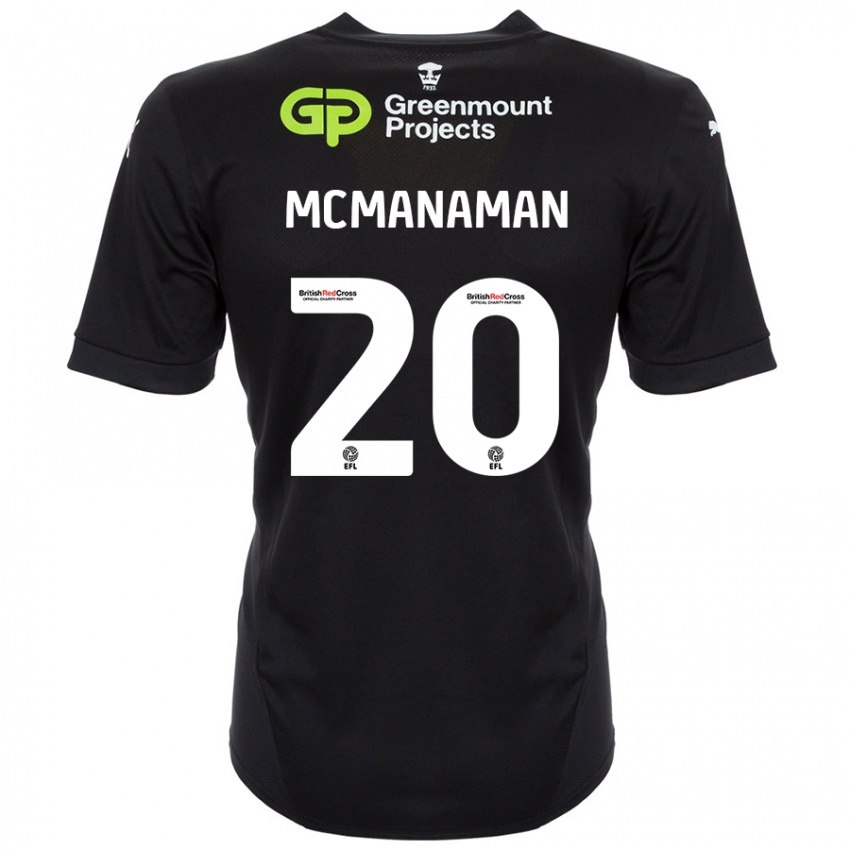 Kinder Callum Mcmanaman #20 Schwarz Auswärtstrikot Trikot 2024/25 T-Shirt