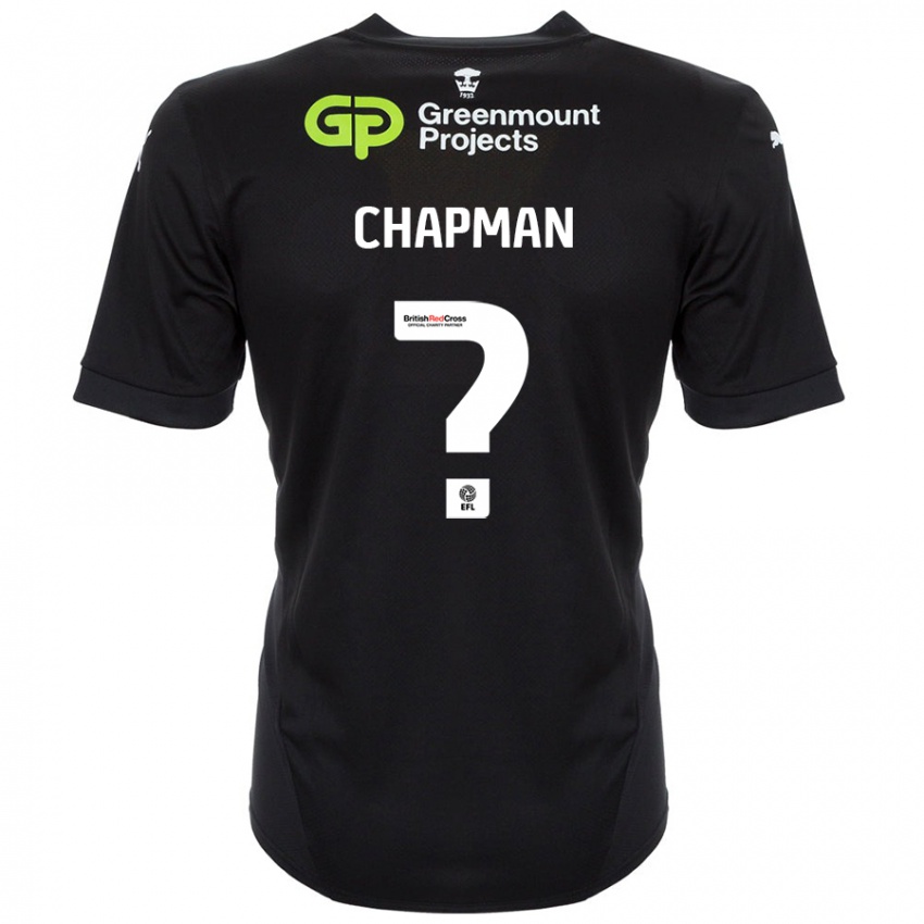 Kinder Llyton Chapman #0 Schwarz Auswärtstrikot Trikot 2024/25 T-Shirt