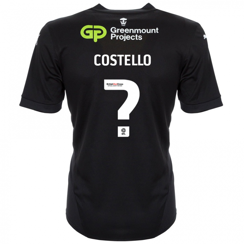 Kinder Tom Costello #0 Schwarz Auswärtstrikot Trikot 2024/25 T-Shirt