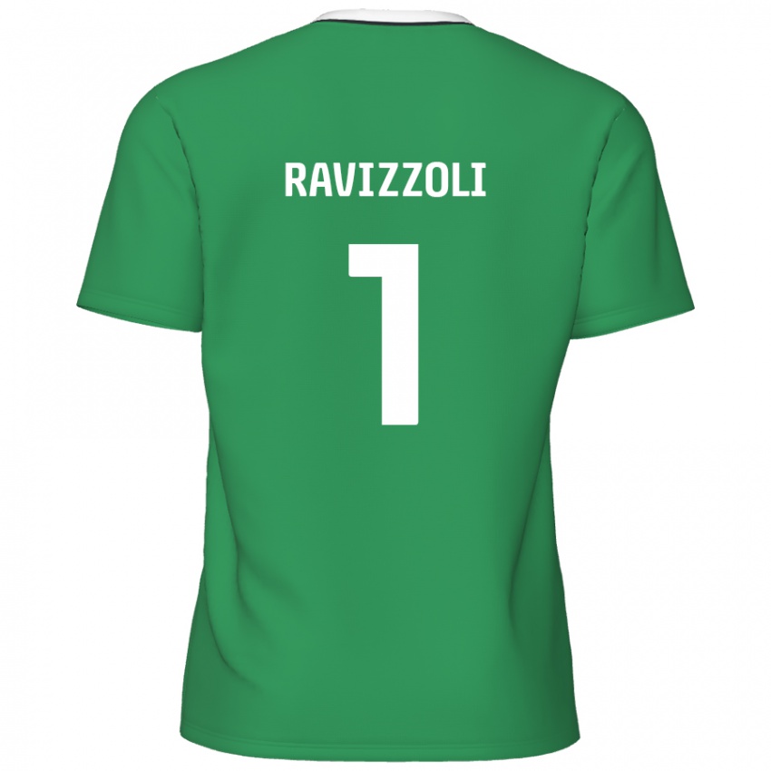 Kinder Franco Ravizzoli #1 Grün Weiße Streifen Auswärtstrikot Trikot 2024/25 T-Shirt