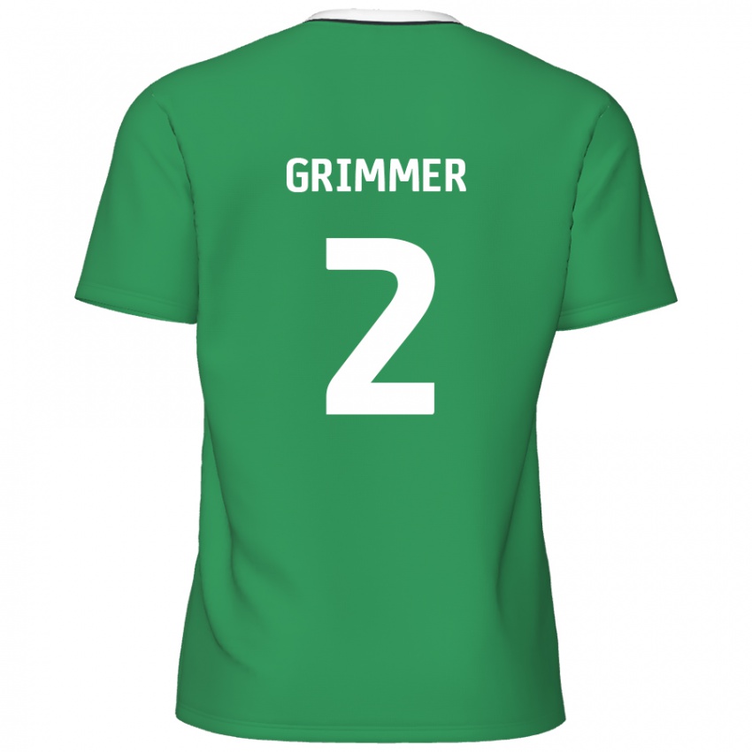 Kinder Jack Grimmer #2 Grün Weiße Streifen Auswärtstrikot Trikot 2024/25 T-Shirt