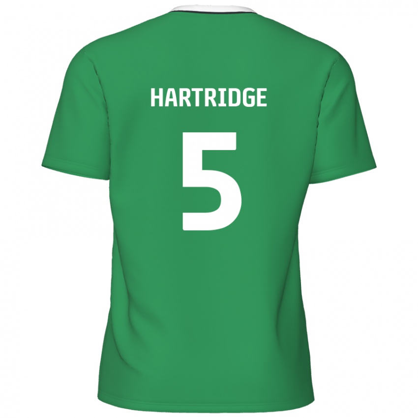 Kinder Alex Hartridge #5 Grün Weiße Streifen Auswärtstrikot Trikot 2024/25 T-Shirt