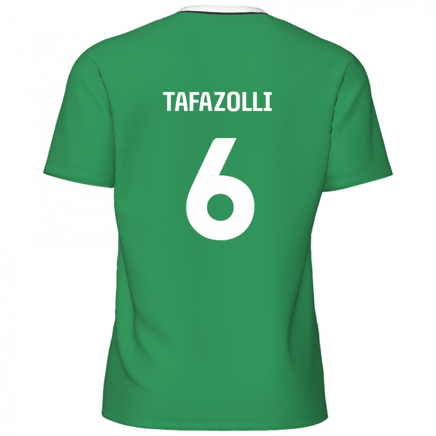 Kinder Ryan Tafazolli #6 Grün Weiße Streifen Auswärtstrikot Trikot 2024/25 T-Shirt