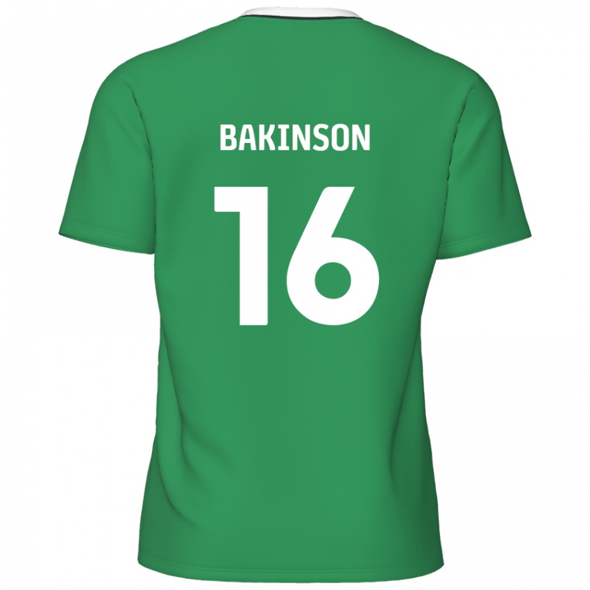 Kinder Tyreeq Bakinson #16 Grün Weiße Streifen Auswärtstrikot Trikot 2024/25 T-Shirt