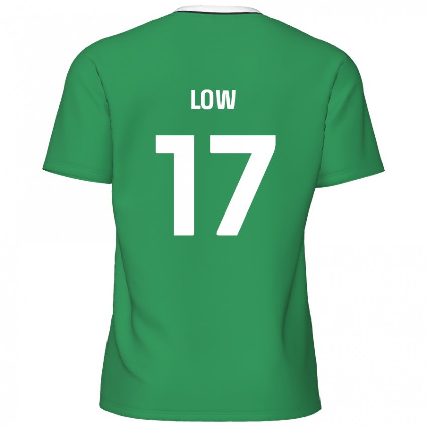 Kinder Joe Low #17 Grün Weiße Streifen Auswärtstrikot Trikot 2024/25 T-Shirt