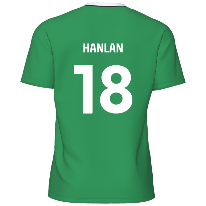 Kinder Brandon Hanlan #18 Grün Weiße Streifen Auswärtstrikot Trikot 2024/25 T-Shirt