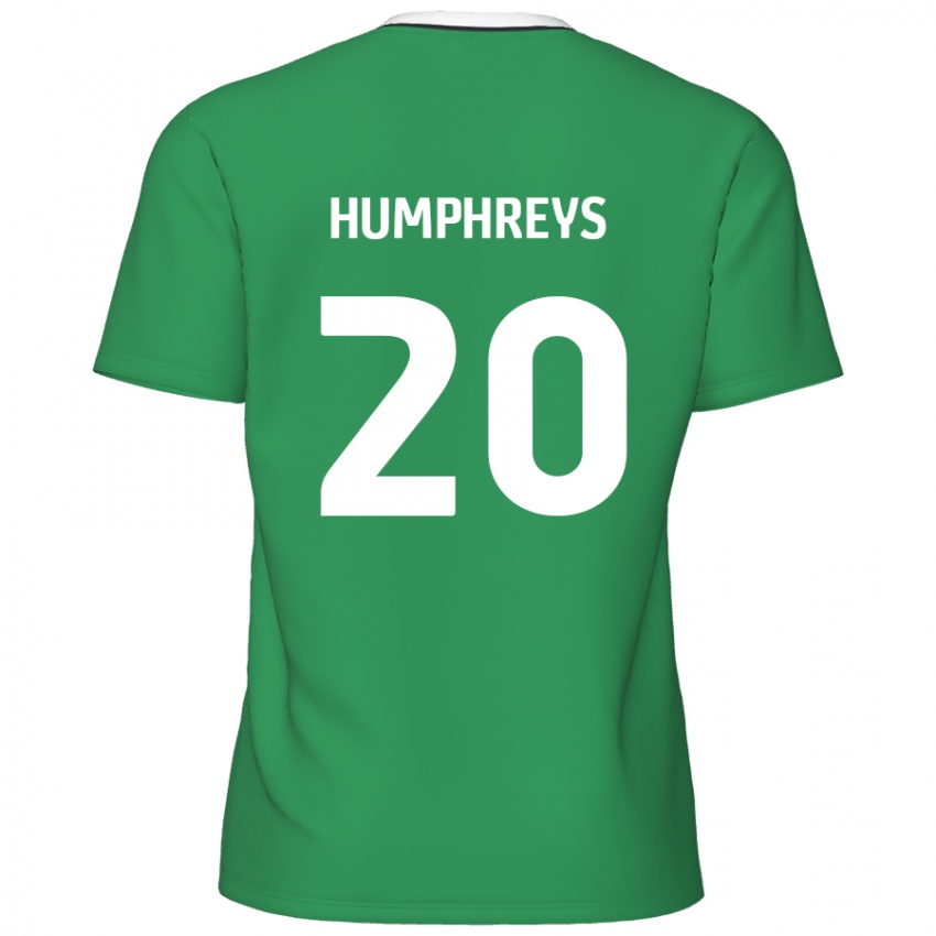 Kinder Cameron Humphreys #20 Grün Weiße Streifen Auswärtstrikot Trikot 2024/25 T-Shirt