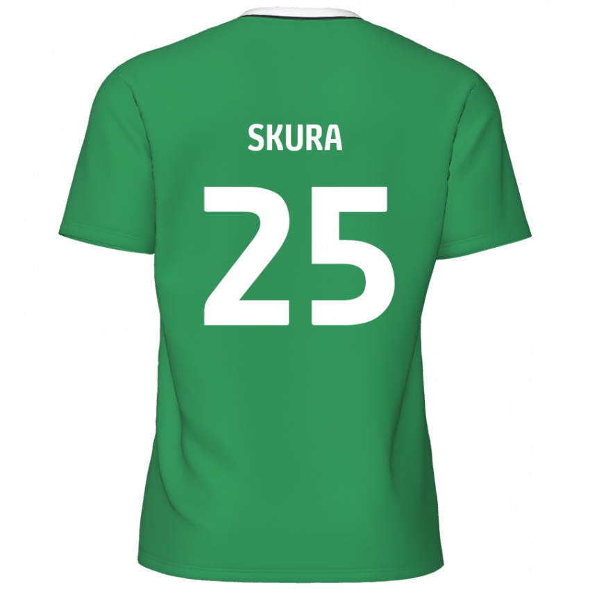 Kinder Declan Skura #25 Grün Weiße Streifen Auswärtstrikot Trikot 2024/25 T-Shirt