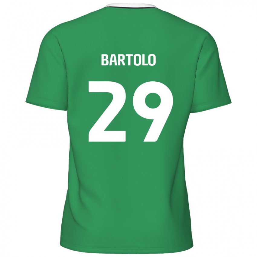 Kinder Jaiden Bartolo #29 Grün Weiße Streifen Auswärtstrikot Trikot 2024/25 T-Shirt