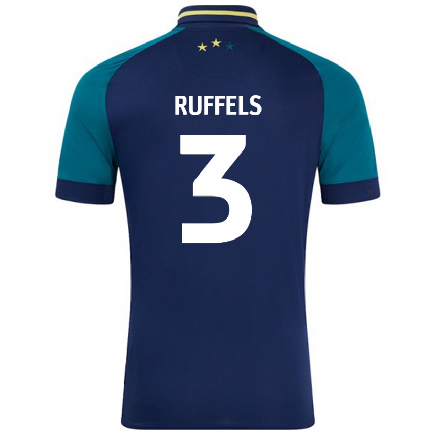 Kinder Josh Ruffels #3 Marine Dunkelgrün Auswärtstrikot Trikot 2024/25 T-Shirt