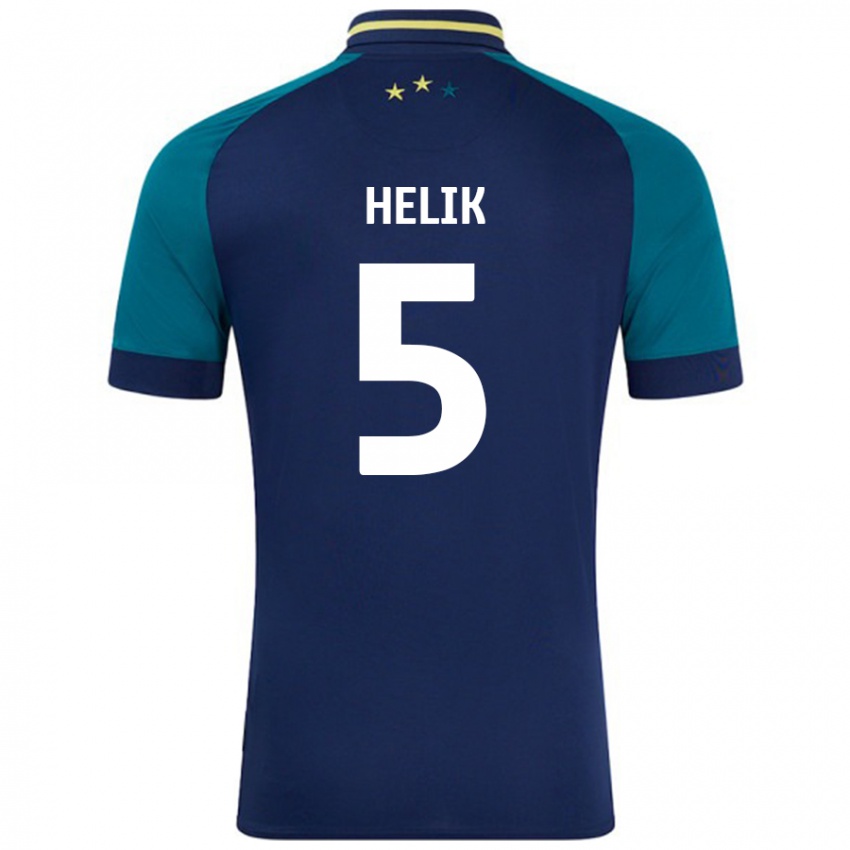 Kinder Michal Helik #5 Marine Dunkelgrün Auswärtstrikot Trikot 2024/25 T-Shirt