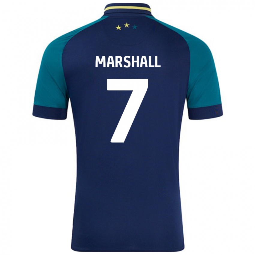 Kinder Callum Marshall #7 Marine Dunkelgrün Auswärtstrikot Trikot 2024/25 T-Shirt