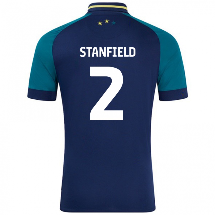 Kinder Beth Stanfield #2 Marine Dunkelgrün Auswärtstrikot Trikot 2024/25 T-Shirt