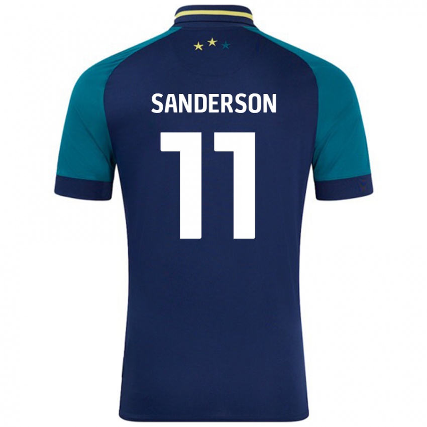 Kinder Brittany Sanderson #11 Marine Dunkelgrün Auswärtstrikot Trikot 2024/25 T-Shirt