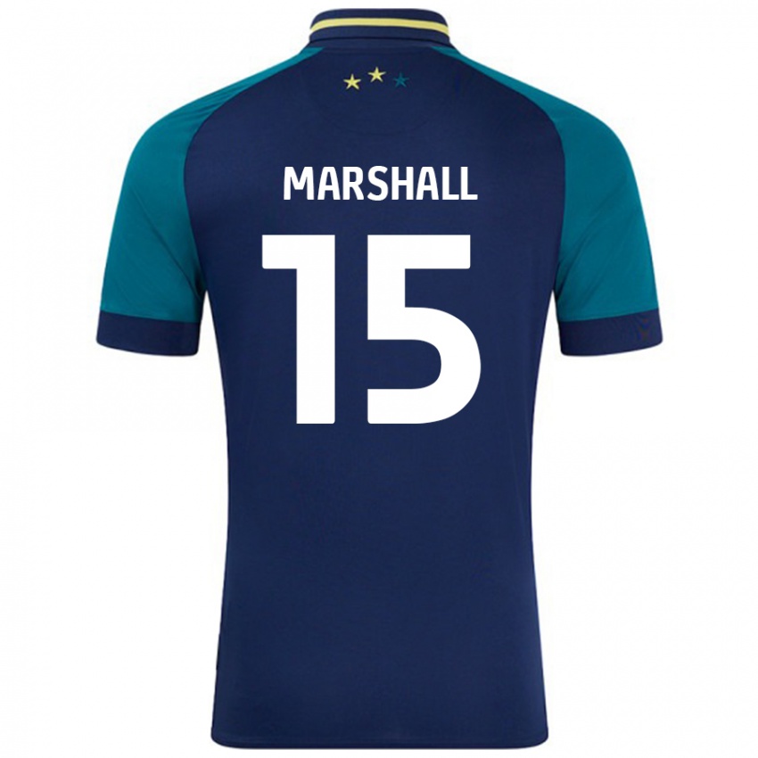 Kinder Georgia Marshall #15 Marine Dunkelgrün Auswärtstrikot Trikot 2024/25 T-Shirt