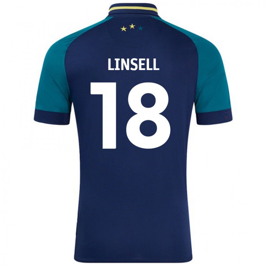 Kinder Alice Linsell #18 Marine Dunkelgrün Auswärtstrikot Trikot 2024/25 T-Shirt