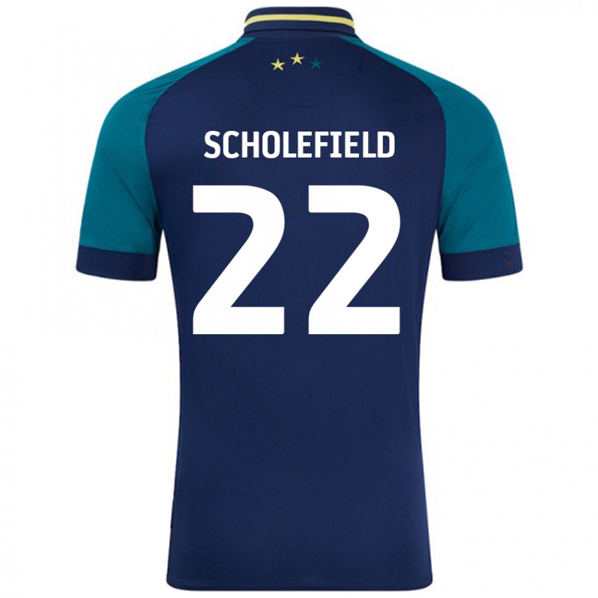 Kinder Lois Scholefield #22 Marine Dunkelgrün Auswärtstrikot Trikot 2024/25 T-Shirt