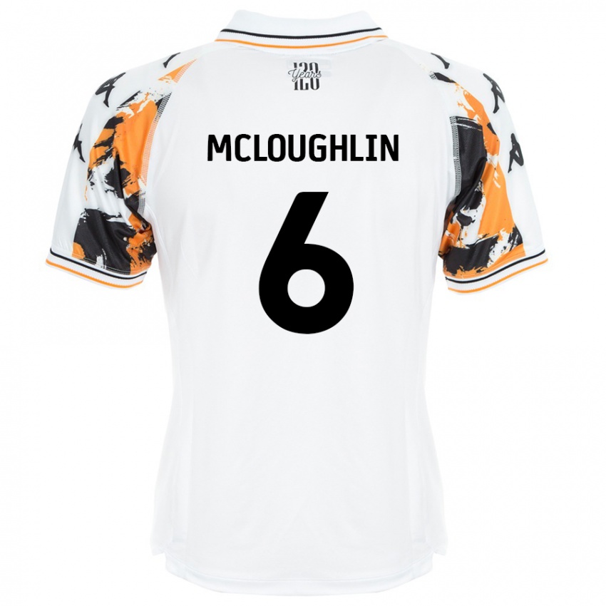 Kinder Sean Mcloughlin #6 Weiß Auswärtstrikot Trikot 2024/25 T-Shirt