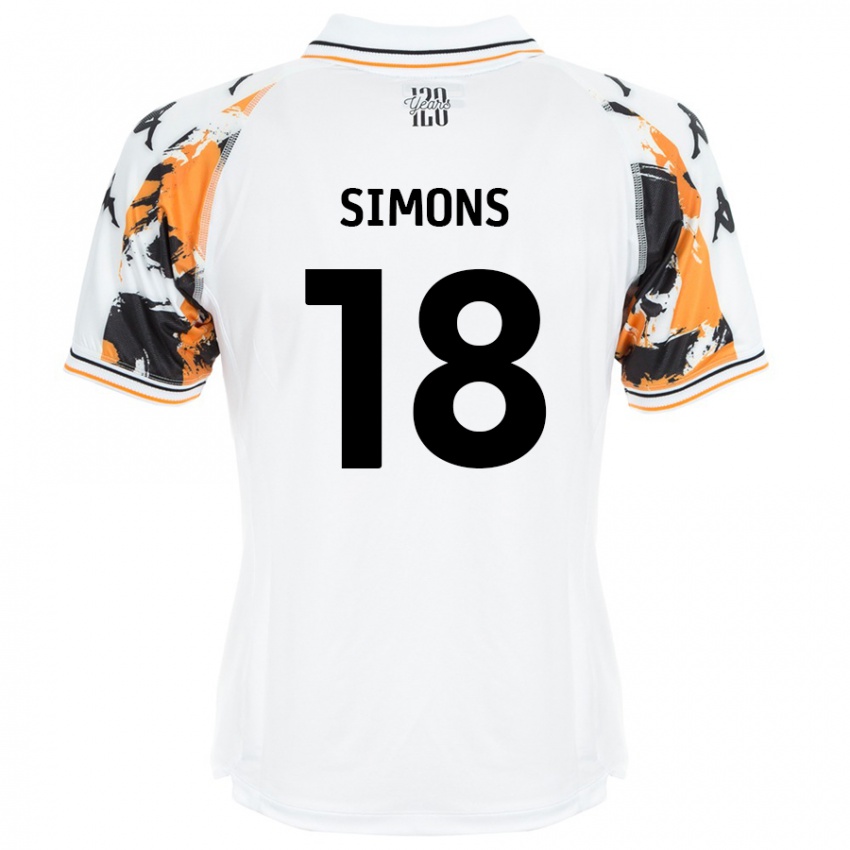 Kinder Xavier Simons #18 Weiß Auswärtstrikot Trikot 2024/25 T-Shirt