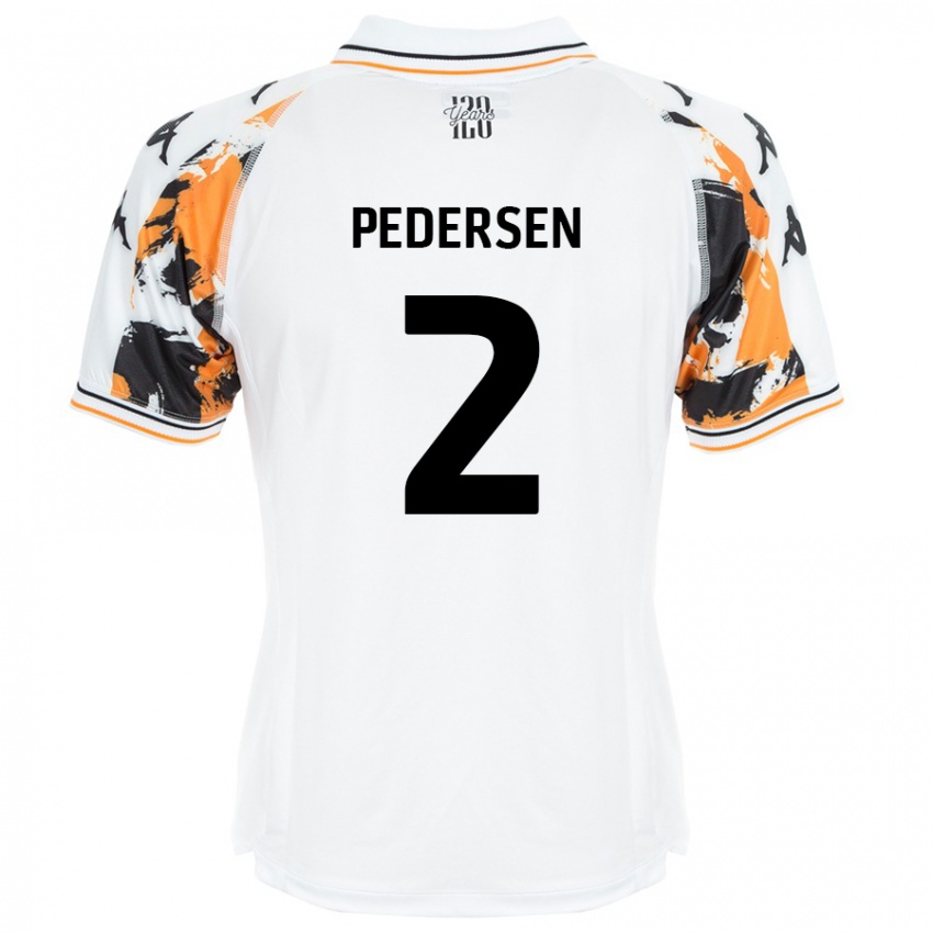 Kinder Eden Pedersen #2 Weiß Auswärtstrikot Trikot 2024/25 T-Shirt