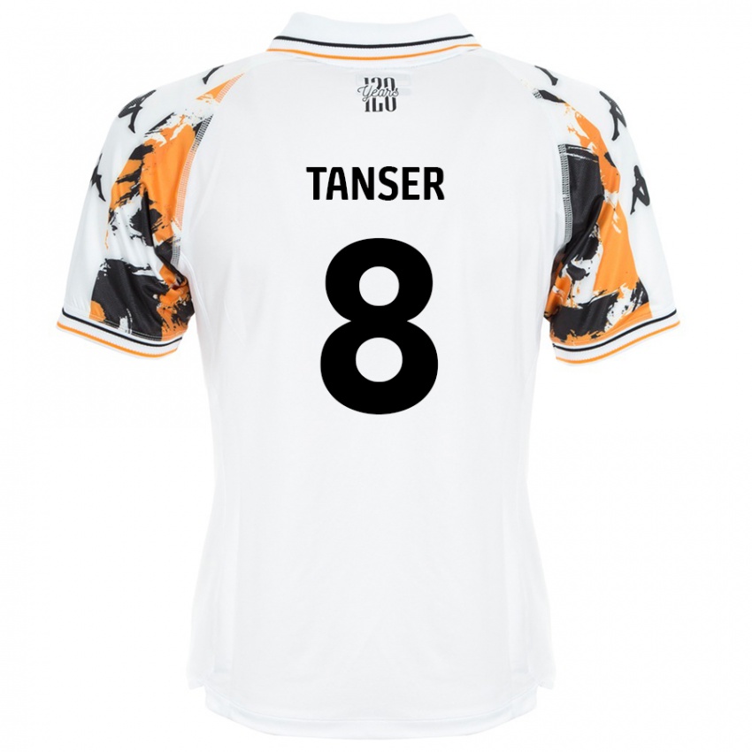 Kinder Ellie Tanser #8 Weiß Auswärtstrikot Trikot 2024/25 T-Shirt