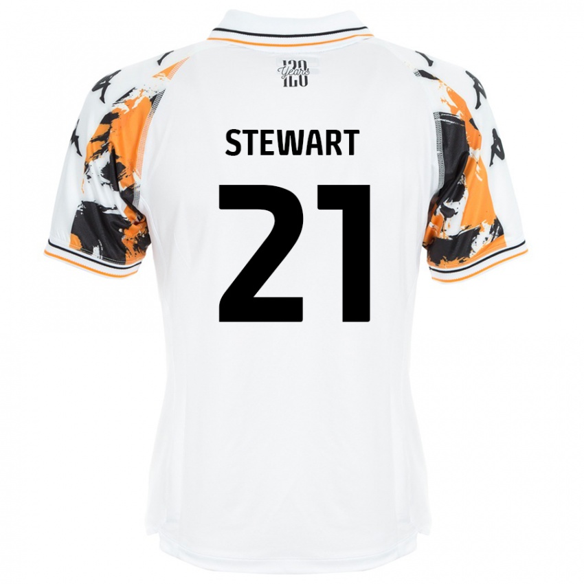 Kinder Alice Stewart #21 Weiß Auswärtstrikot Trikot 2024/25 T-Shirt