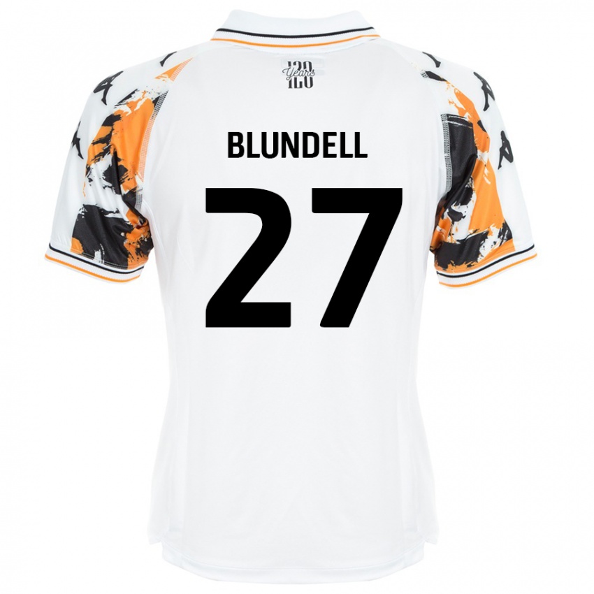 Kinder Maddie Blundell #27 Weiß Auswärtstrikot Trikot 2024/25 T-Shirt