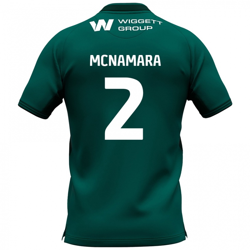 Kinder Danny Mcnamara #2 Grün Auswärtstrikot Trikot 2024/25 T-Shirt