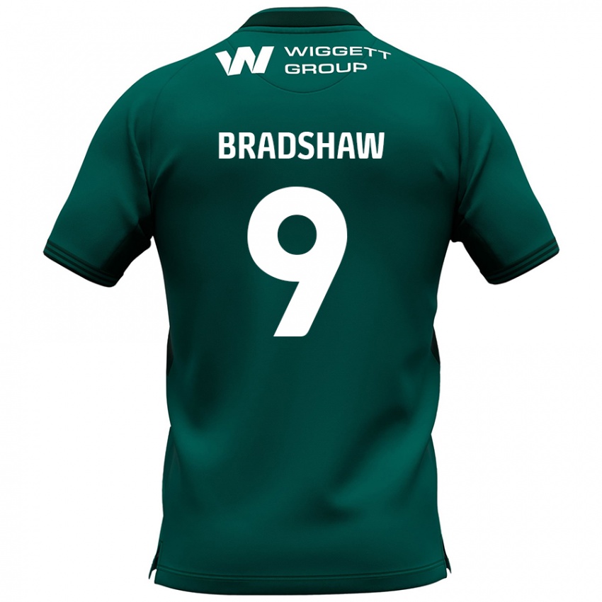 Kinder Tom Bradshaw #9 Grün Auswärtstrikot Trikot 2024/25 T-Shirt