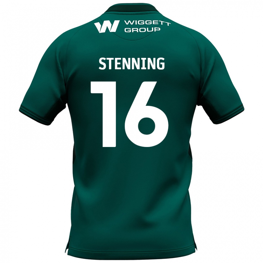 Kinder Ellie Stenning #16 Grün Auswärtstrikot Trikot 2024/25 T-Shirt