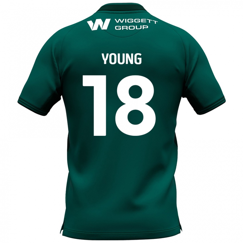 Kinder Michelle Young #18 Grün Auswärtstrikot Trikot 2024/25 T-Shirt