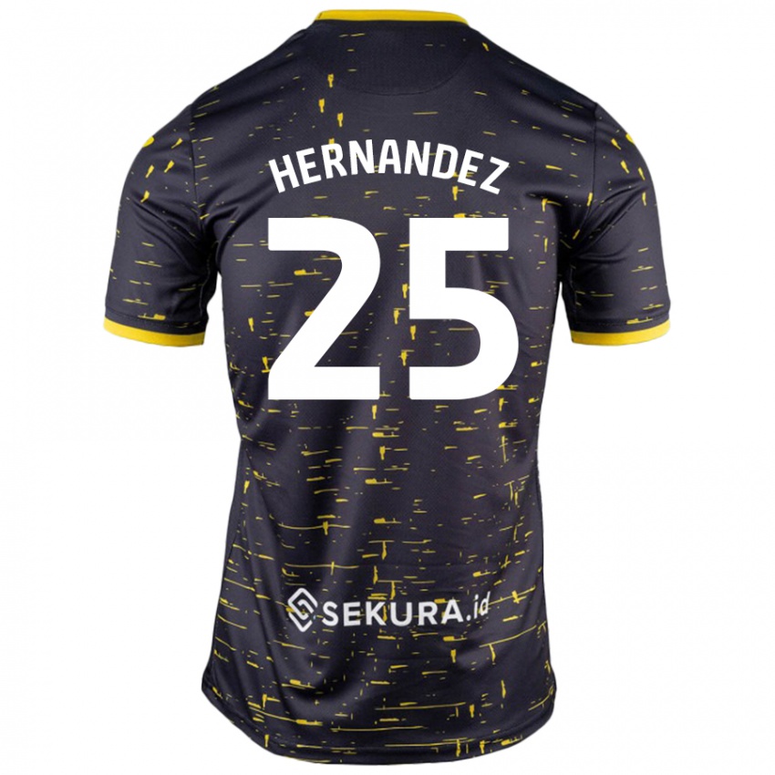 Kinder Onel Hernández #25 Schwarz Gelb Auswärtstrikot Trikot 2024/25 T-Shirt