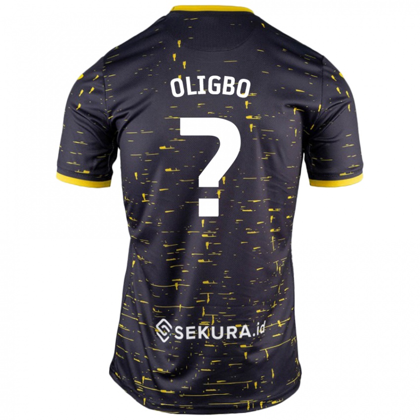 Kinder Finlay Oligbo #0 Schwarz Gelb Auswärtstrikot Trikot 2024/25 T-Shirt