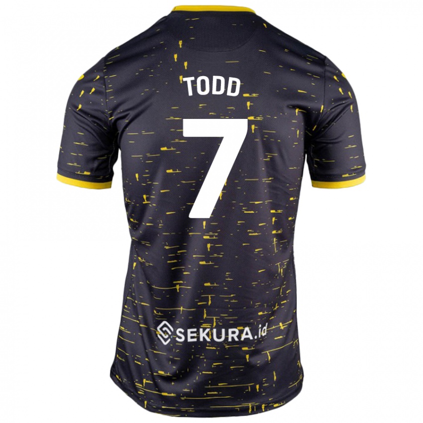 Kinder Megan Todd #7 Schwarz Gelb Auswärtstrikot Trikot 2024/25 T-Shirt