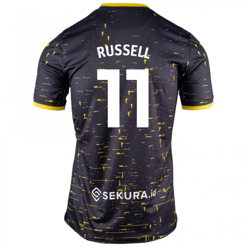 Kinder Rebecca Russell #11 Schwarz Gelb Auswärtstrikot Trikot 2024/25 T-Shirt