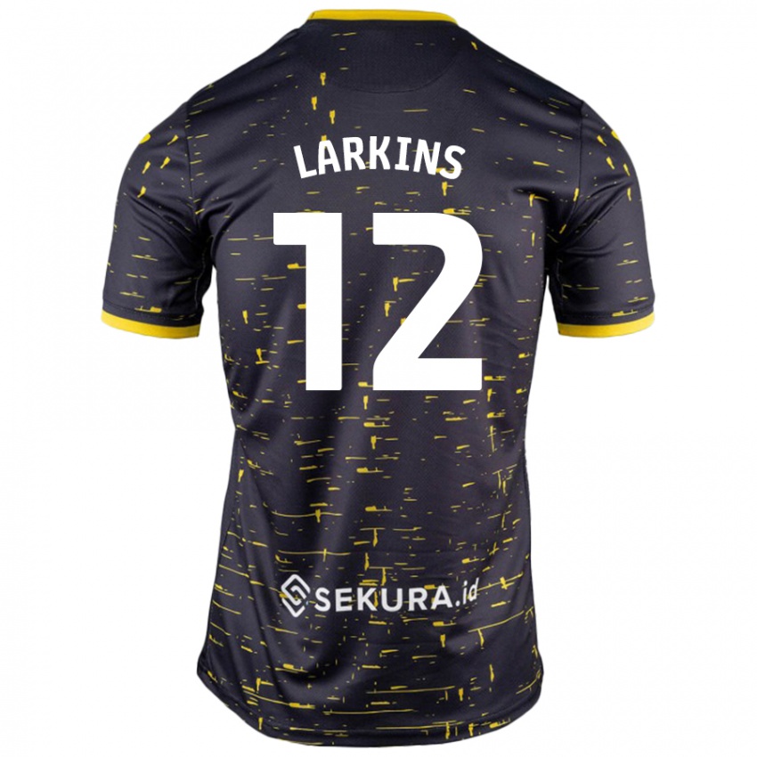 Kinder Anna Larkins #12 Schwarz Gelb Auswärtstrikot Trikot 2024/25 T-Shirt