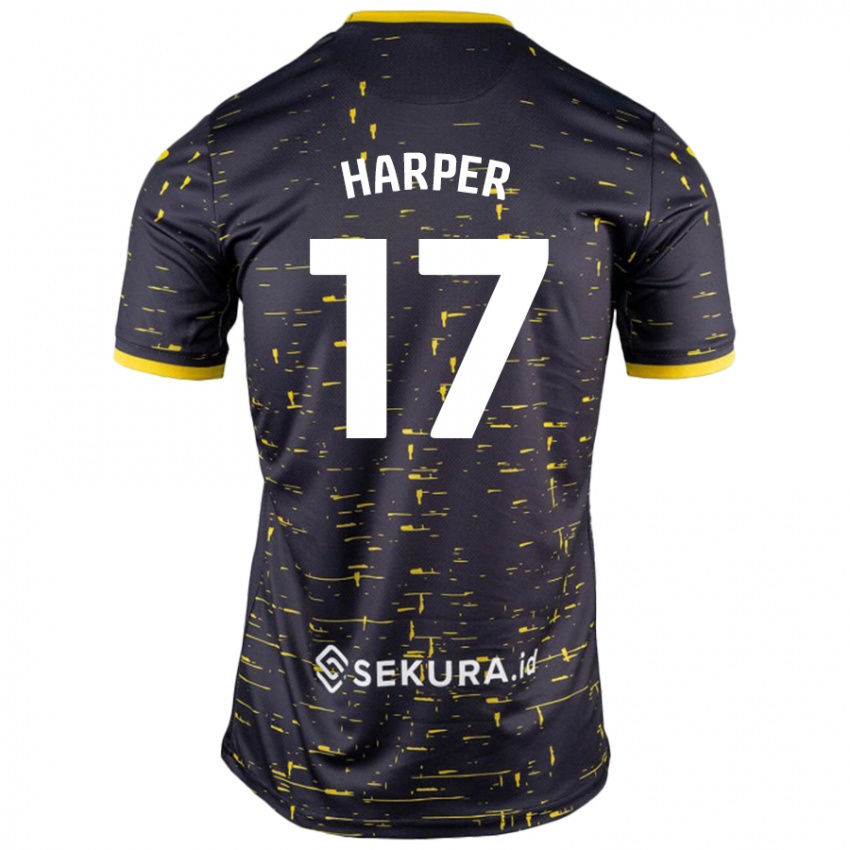 Kinder Jess Harper #17 Schwarz Gelb Auswärtstrikot Trikot 2024/25 T-Shirt