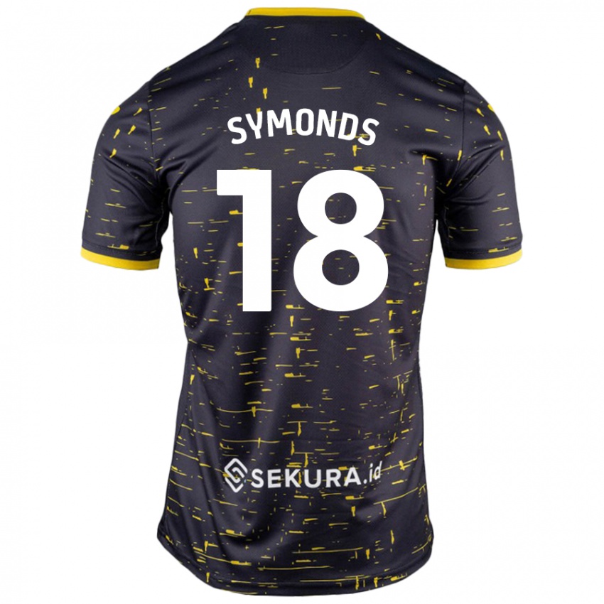 Kinder Freya Symonds #18 Schwarz Gelb Auswärtstrikot Trikot 2024/25 T-Shirt