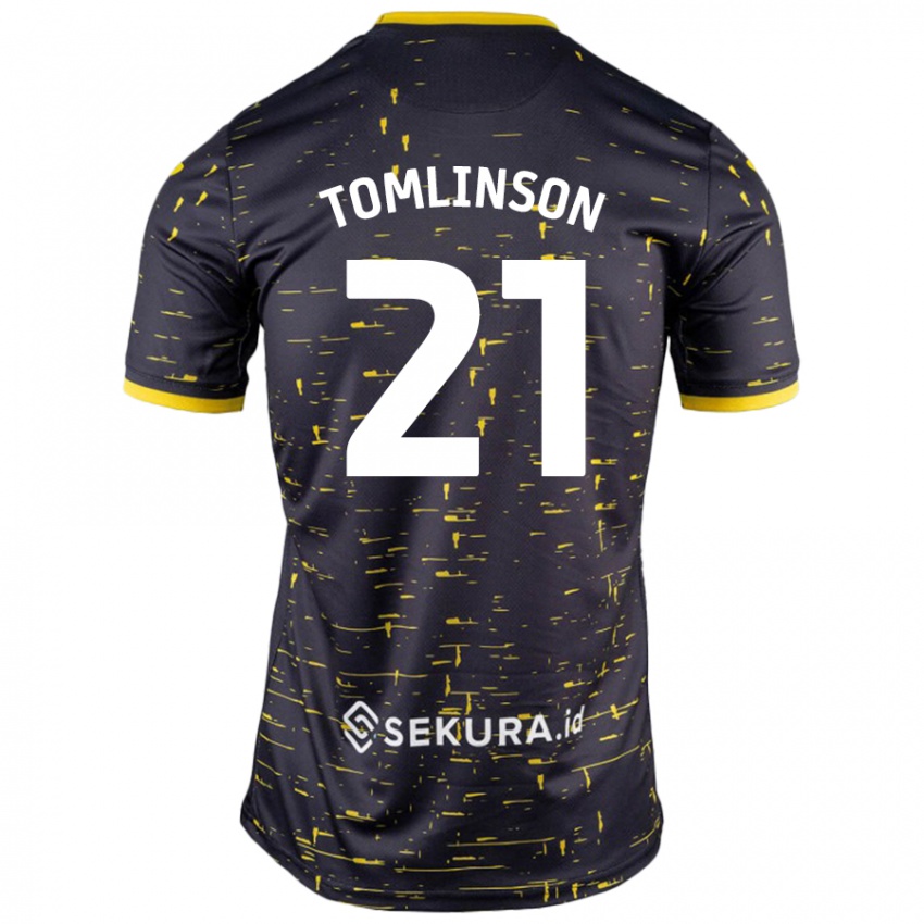 Kinder Lauren Tomlinson #21 Schwarz Gelb Auswärtstrikot Trikot 2024/25 T-Shirt