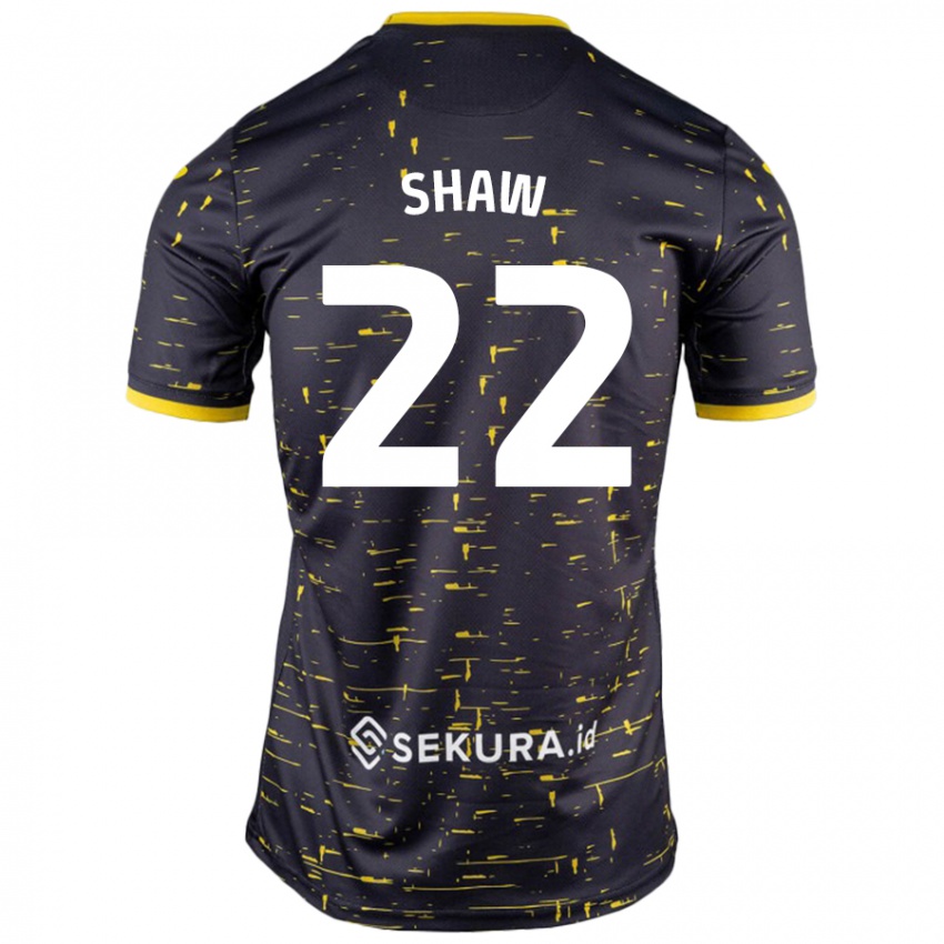 Kinder Shannon Shaw #22 Schwarz Gelb Auswärtstrikot Trikot 2024/25 T-Shirt