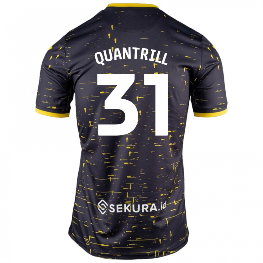 Kinder Sarah Quantrill #31 Schwarz Gelb Auswärtstrikot Trikot 2024/25 T-Shirt