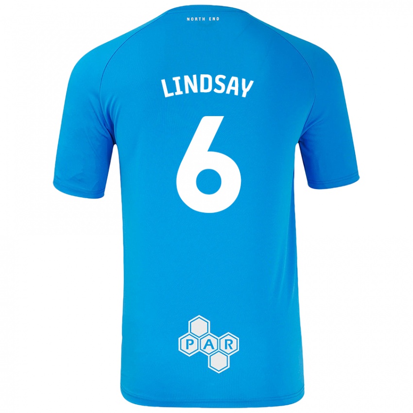 Kinder Liam Lindsay #6 Himmelblau Auswärtstrikot Trikot 2024/25 T-Shirt